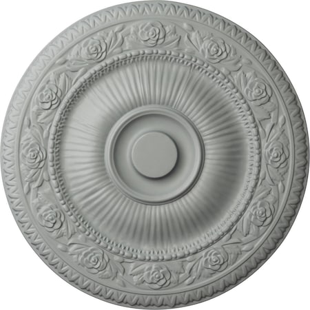 Ekena Millwork Neuveau Ceiling Medallion (Fits Canopies up to 6 3/8"), 24 1/4"OD x 2"P, Primed White CM24NA